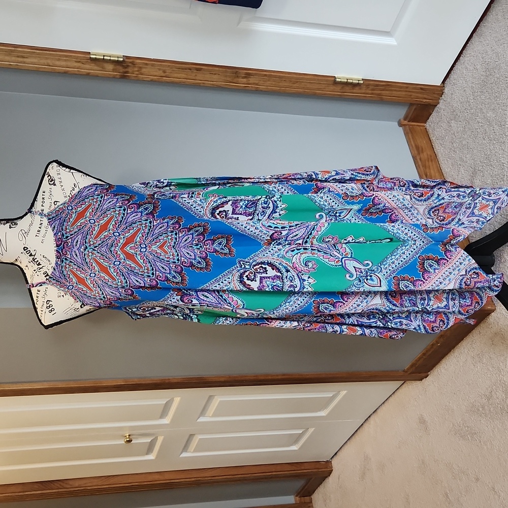 MSK Flowy Bright Handkerchief Dress, Size 10